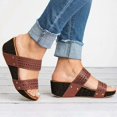 thumbnail image 1 of SMihono Sandales Femmes Été Grande Taille Sandales d'Été pour Femmes à Enfiler Compensées Ajourées Plage Bout Ouvert Sandales Respirantes Chaussures Pantoufle en Liquidation, 1 of 3