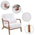 thumbnail image 2 of Ktaxon Mid Century Modern Accent Chair, Teddy Velvet Fabric Armchair with Solid Wood Frame White, 2 of 7