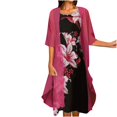 thumbnail image 2 of JUNWELL Robes pour Mère de la Mariée Ensemble Deux Pièces pour Femmes Robe Midi à Imprimé Floral avec Cardigan en Mousseline de Soie Formelle de Fête Sans Manches Grande Taille Robes d'Invitée de Mariage pour Femmes 2024 Tenue de Villégiature, 2 of 6