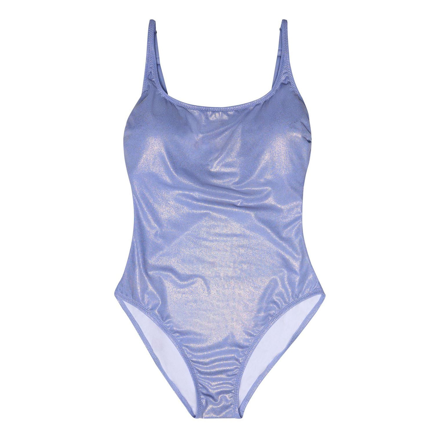 Summer Flirtt Maillot de bain une pièce côtelé en lurex pour femme, décolleté plongeant dans le dos