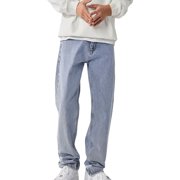 Ketyyh-chn99 Mens Jeans Slim Fit Flare Jeans Men Pants Casual Relaxed-Fit Pants Big and Tall Straight Work Pants Blue,XL
