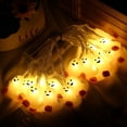 thumbnail image 1 of 2Pcs Halloween String Lights 21LED Skeleton Pumpkin Ghost Bat Hanging Fairy String Lights Waterproof Battery Powered Halloween Decoration String Lamps for Window Courtyard, 1 of 8