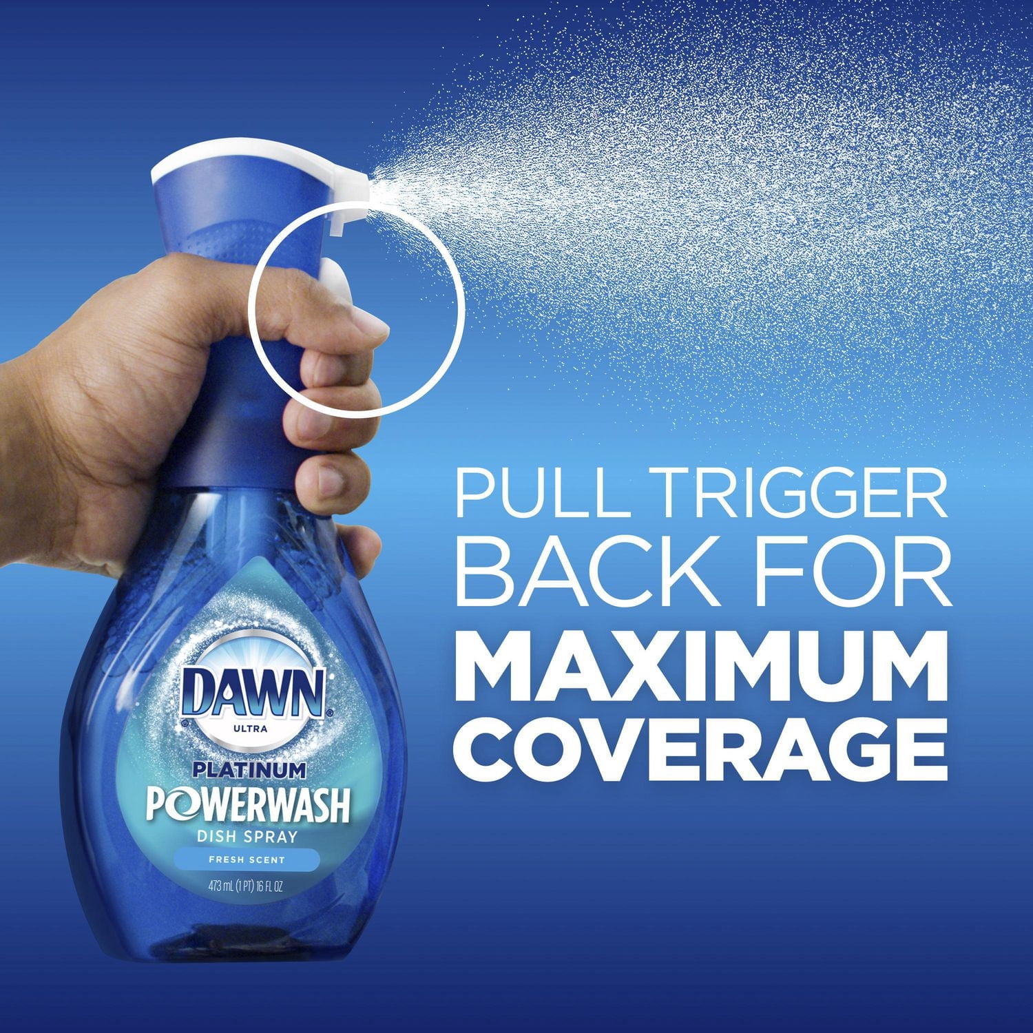 Dawn Platinum Powerwash Vaporisateur pour la Vaisselle, Savon à Vaisselle, Parfum Frais 473ML