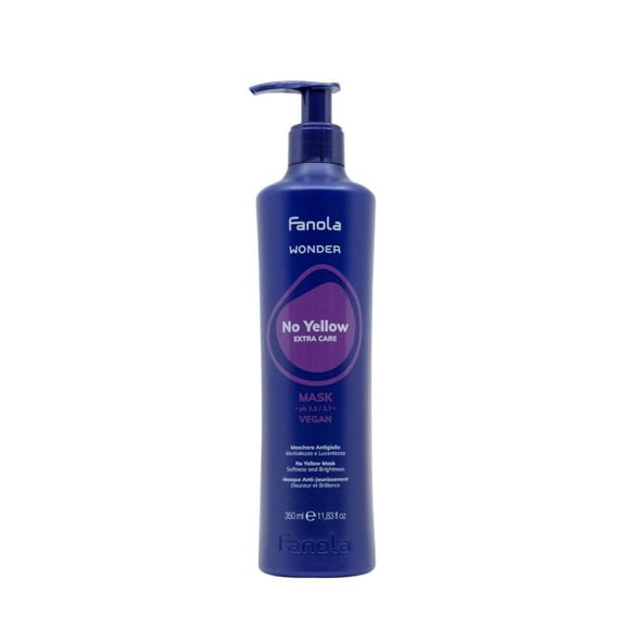 Fanola Wonder No Yellow Mask | Vegan Anti Brass Colour Depositing Purple Mask | Hair Toner for Blonde, Silver, Gray, and Highlighted Hair (350 ml)
