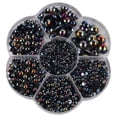 thumbnail image 1 of pitrice 2800 Pcs/Ensemble Demi-Perle Flatback Perles Rondes Satin Lustre Plastique Nail Art pour Robe de Mariée Noir, 1 of 8