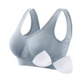 thumbnail image 2 of Women's Rhinestone Sports Bra - Hollow Back Design w/ Wide Strap Support | Anti-Sagging Wireless Bra for Workouts & Mature Figures, 2 of 4