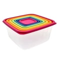 thumbnail image 2 of Dvumao Kitchen Utensils , Ensemble de Rangement Alimentaire en Plastique Arc-en-Ciel Multicolore 14 Unités Idéal pour le Rangement des Restes et le Réchauffage, Cadeaux pour Maman, 2 of 8
