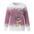 thumbnail image 4 of Chandails à Col Rond pour Femmes, T-shirt Ample Imprimé d'Hiver, Blouse à Manches Longues, Col Rond, Hauts Décontractés, Chandails à Capuchon pour Filles en Liquidation, 4 of 4