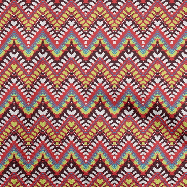 oneOone Cotton Poplin Red Fabric Ikat Sewing Craft Projects Fabric Prints By Yard 56 Inch Wide