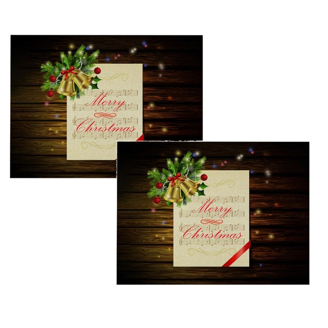 Oleegame 2PC Placemat Christmas Table Placemats Christmas Rustic Vintage Washable Table Mats
