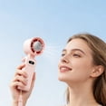 thumbnail image 4 of weibbin Portable Handheld Fan with Fully Transparent Body Colorful LED Lanyard 3 Wind Speeds Night Light USB Rechargeable for Travel Beach, 4 of 5