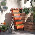 thumbnail image 2 of Outsunny Jardinière Surélevée à 5 Niveaux Pots de Plantes et de Fleurs avec Trous d'Évacuation Rouge, 2 of 10