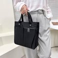 thumbnail image 3 of AKEGAMN Spring And Summer Canvas Solid Color Stitching Handbag Student Lunch Box Bag Bento Handbag Multi Pocket Practical Canvas Bag, 3 of 8