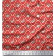 thumbnail image 1 of Soimoi Orange Velvet Fabric Floral Damask Decor Fabric Printed Yard 58 Inch Wide, 1 of 3