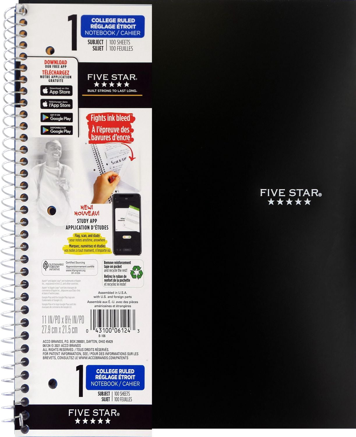 Five Star 1 Subject 200 Page Notebook