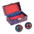 thumbnail image 1 of bedienty 2 Pieces Massage Balls with Storage Balls Box Baoding for Middle Aged People Fu Word Blue Fu Word Blue Diameter 42mm, 1 of 5