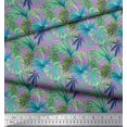 thumbnail image 2 of Soimoi Poly Georgette Fabric Tropical Leaves Print Sewing Fabric Yard 42 Inch Wide, 2 of 5