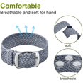 thumbnail image 3 of Unisex Perlon Nylon Bracelet With Stainless Steel Silver Buckle, Gray, 18mm, 3 of 6