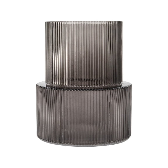 Anko Ribbed Smoke Glass Vase