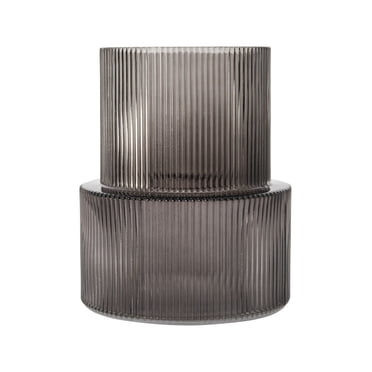 Vase en verre fumé nervuré — Anko