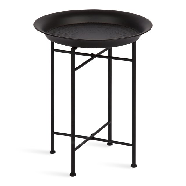Kate and Laurel Mahdavi Table d'Appoint Moderne, 17 x 17 x 21, Noir, Table d'Extrémité Unique avec Dessus Texturé