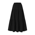 thumbnail image 1 of Wangsaura Women's Maxi Skirts Casual Elastic High Waisted A Line Ruffle Flowy Dresses Simple Style Bottoms, 1 of 6