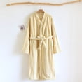 thumbnail image 2 of HAiming Robe en Molleton Duveteuse Rayée d'Hiver Chaude à Manches Longues à Col en V Douce et Confortable avec Ceinture à la Taille, 2 of 4