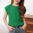 thumbnail image 2 of Timegard Toddler Girls Clothes Cap Sleeve Texture Loose Comfy Top Blouse Solid Color Casual Summer, 2 of 8