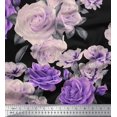 thumbnail image 1 of Soimoi Georgette Viscose Fabric Leaves & Rose Flower Fabric Prints by Yard 42 Inch Wide, 1 of 3