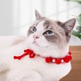 thumbnail image 4 of CBFFDC Cat Necklace Handmade Beautiful Fake Pearl Decor Fur Ball Pet Dog Collar Pet Neck Circle, 4 of 5