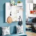 thumbnail image 3 of Gymax Wall Mounted Mirror Coat Hat Rack Storage Shelf w/4 Hooks & Hanging Bar Entryway, 3 of 10