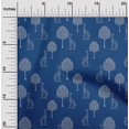 thumbnail image 1 of oneOone Cotton Poplin Fabric Tree & Giraffe Block Printed Fabric 1 Yard 56 Inch Wide, 1 of 4
