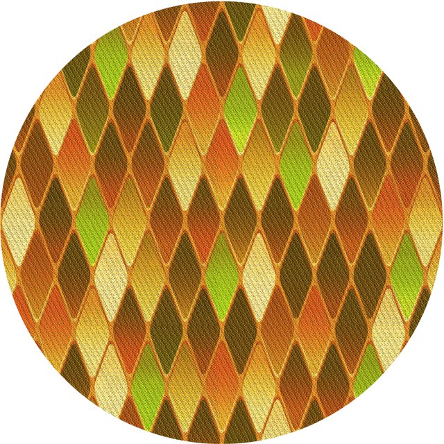 Ahgly Company Tapis d'Intérieur Ronds Transitionnels Jaunes Lavables à la Machine, 6 Pieds Rond