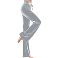 thumbnail image 2 of SHTXOZHI Womens Velvet Flared Pants High Waisted Workout Yoga Pants Casual Drawstring Sweatpants, 2 of 7