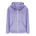 thumbnail image 4 of Timegard Zip up Hoodies for Women Long Sleeve Sweatshirt Fall Winter Solid Color Comfy Jacket with Pockets, 4 of 6
