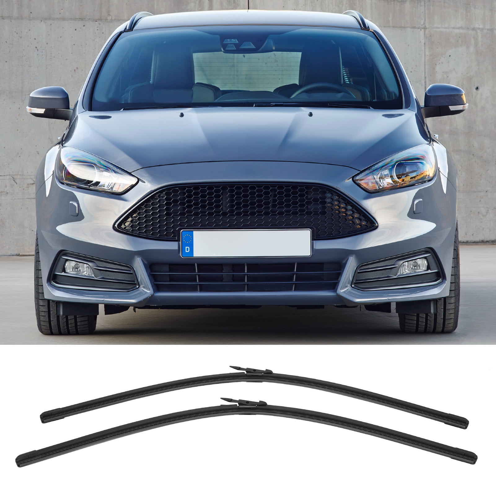Windshield Wiper Blades, Improve Driving Visibility Easy Install Wiper Blades Set 2 Pcs  for   LHD Car