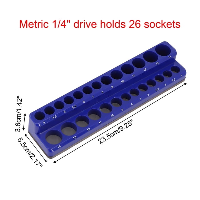 Magnetic Socket Organizers Socket Holder 1/4Drive Holds Organizer Metric