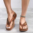 thumbnail image 3 of Jovati Pantoufles Décontractées de Plage pour Femmes, Sandales en PU à Bout Rond avec Talon Compensé, Accent Chaîne, Semelle Antidérapante, Doublure Respirante, Usage Intérieur Extérieur, 3 of 10