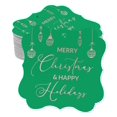 thumbnail image 1 of Inkdotpot Real Rose Gold Foil Merry Christmas & Happy Text Tags Favor Bracket Shape Hang Pack Of 100 Paper Tags, 1 of 7