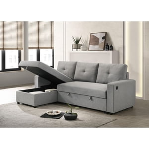 K-Living Ceillo Sofa Bed in Grey Fabric with Storage