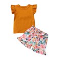 thumbnail image 1 of FOCUSNORM Ensemble de Vêtements 2PCS pour Bébé Fille + Ensemble de Shorts à Imprimé Floral, 1 of 10