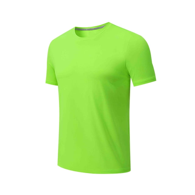 Brnmxoke Chandail de Gym Oversize pour Hommes Été Décontracté Col Rond Manches Courtes T-Shirt Athlétique Extensible Doux Classique Chandail Basique Hauts Vert,m