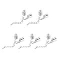 thumbnail image 1 of Unique Bargains 10 Ensembles Embouts de Cordon en Cuir 9 mm avec Fermoirs Mousqueton et Chaîne Rallonge pour Bricolage, Ton Rhodium, 1 of 7