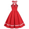thumbnail image 3 of Robe d'Été pour Femmes Aguichant Mode Femmes Été Rétro Décontractée Chandail à Enfiler Imprimé à Pois Aguichant Robe Sans Manches, 3 of 7