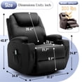 thumbnail image 2 of Korser Swivel Rocker Recliner Chair with Massage Faux Leather for Living Room,Black, 2 of 7
