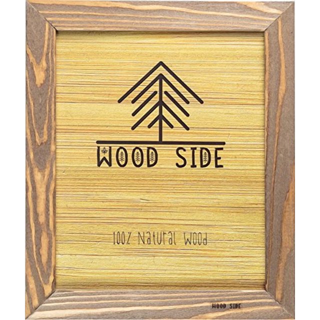 Rustic Wooden Picture Frame 11x14 Inch - Natural Solid Eco Distressed Wood for Wall Mounting Photo Frame - Walnut