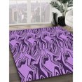 thumbnail image 3 of Ahgly Tapis d'Intérieur Lavable en Machine Carré Violet Transitionnel, 6 Pieds Carré, 3 of 7