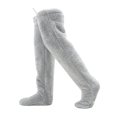 thumbnail image 4 of GUOOL over Knee High Fuzzy Protection Thick Warm Leg Cover Super Soft Thigh High Socks Light Gray, 4 of 9