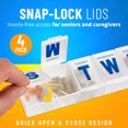 thumbnail image 3 of (4 Pack) MEDca 7-Day Extra Large Plastic Pill Organizer, Weekly Pill Planner, Frosted, 3 of 9