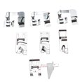 thumbnail image 2 of Dalazy Ensemble de 8 Pcs de Pieds-Pression Machine à Coudre Ourlet Roulé Pied de Pression Kit de Pied Guide Ajustable Liant de Biais Ourlet Roulé Pied de Pression, 2 of 7